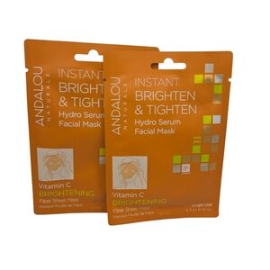 ANDALOU Naturals Instant Brighten Tighten Vitamin C Hydro Serum Facial Masks (2)